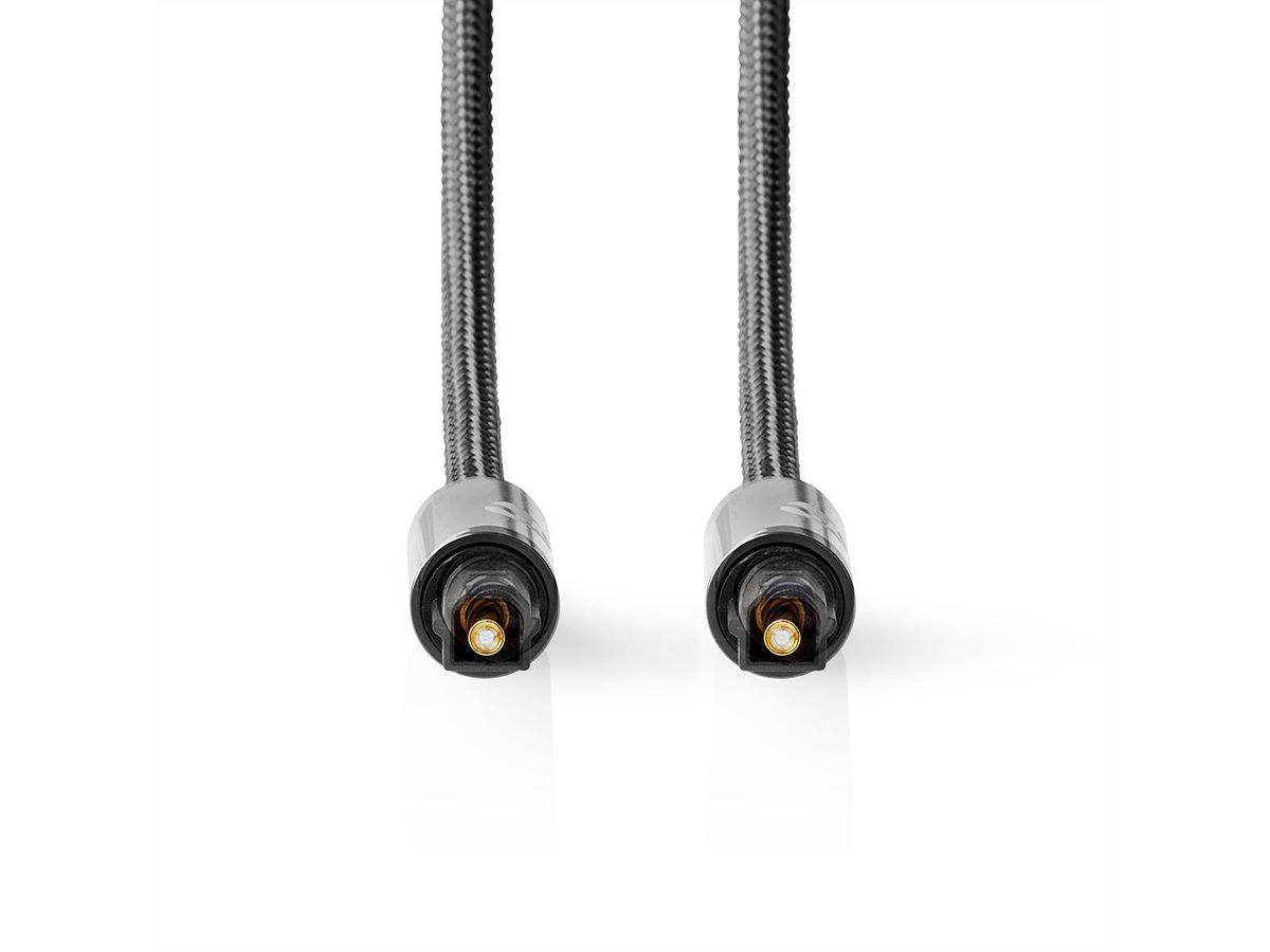 Câble audio optique Nedis, 2x Toslink, ST/ST, gris, 2 m