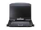 ATEN CL3716NX F Console KVM LCD grand écran USB HDMI 16 ports à rail simple, FR-Layout