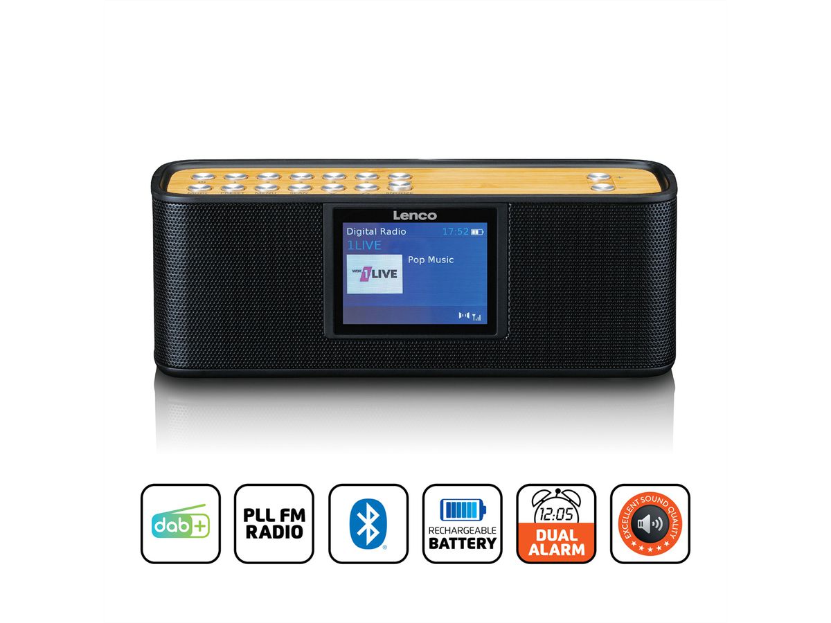 Lenco DAB+ Radio PDR-045BK , noir