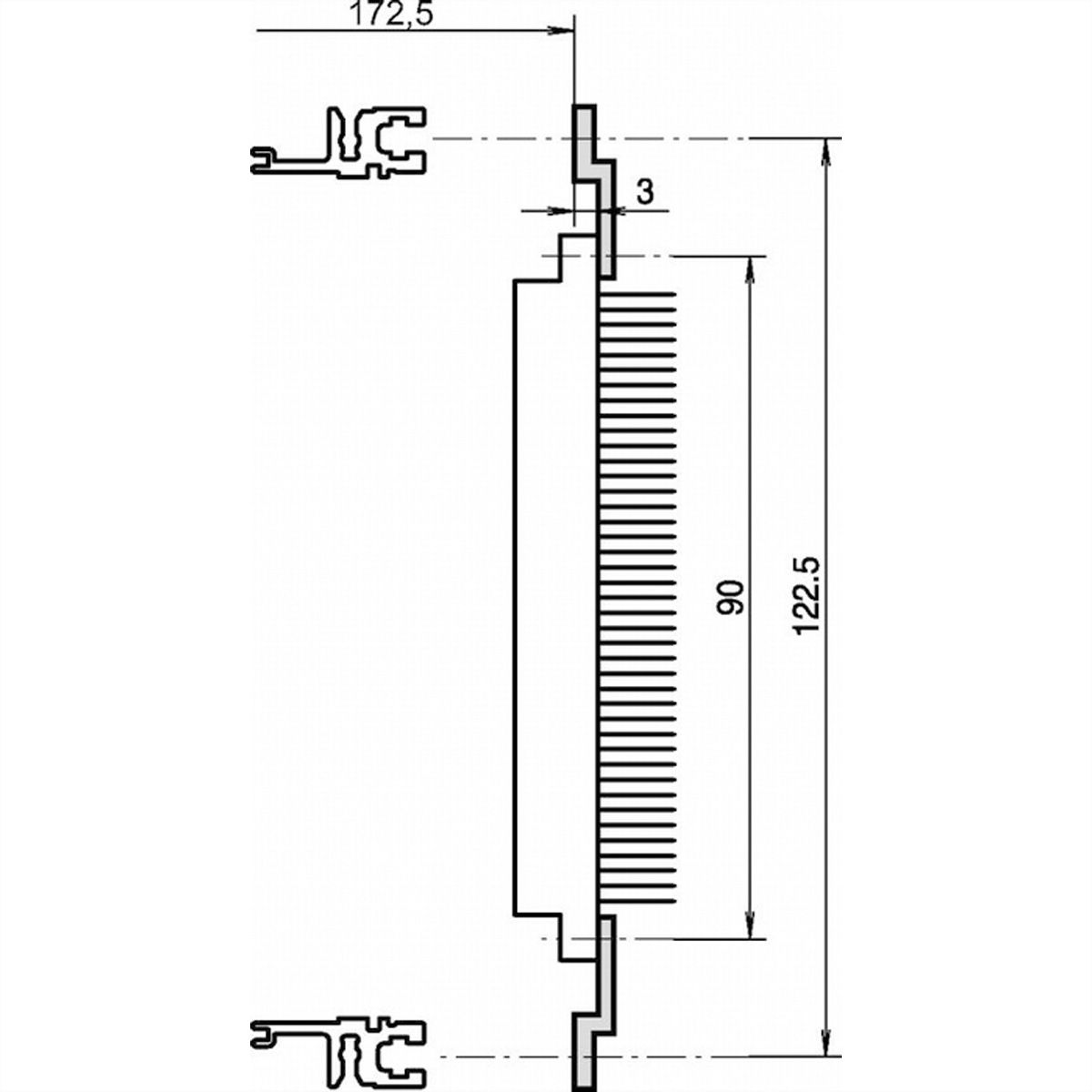 SCHROFF Z-Schiene für Steckverbinder nach EN 60603-2 (DIN 41612) - Z-SCHIENE 20TE F.DIN41612