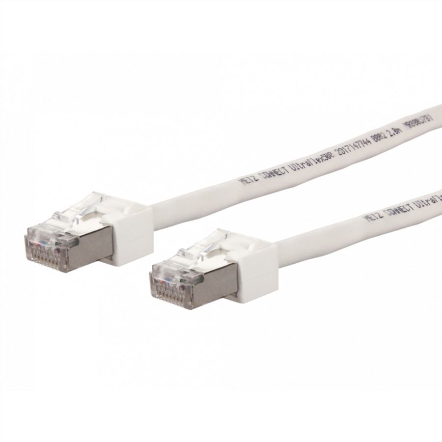 Cordon BTR Cat.6 (Classe E) S/FTP, Ultraflex500 VoIP AWG 26, LSOH, blanc, 0,5 m