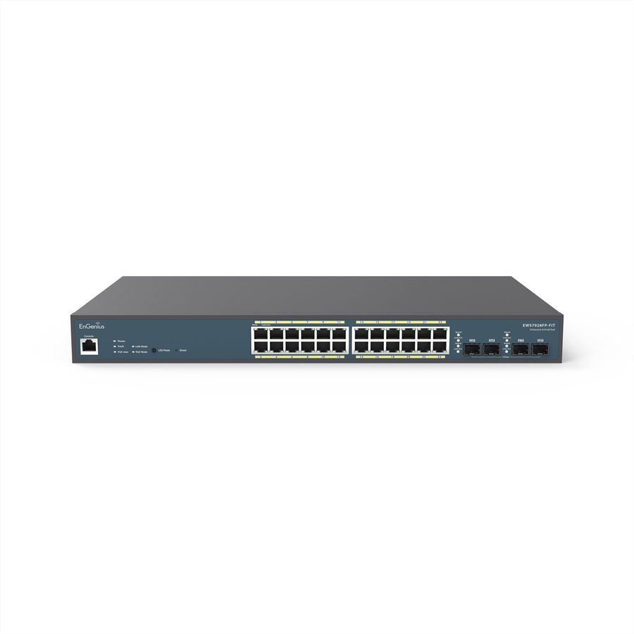 EnGenius EWS7928P-FIT 24-Port Gigabit PoE+ Switch, Administré, 240W avec 4 ports SFP