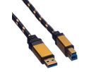 ROLINE GOLD USB 3.2 Gen 1 Kabel, Typ A-B, 0,8 m