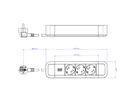 BACHMANN Prise multiple, 12x, aluminium, noir, 2 m