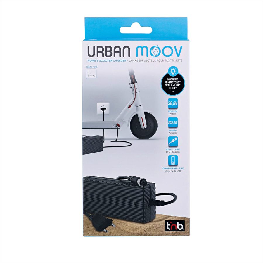 T'nB Urban Moov 58V Ladegerät, für E-Scooter, schwarz