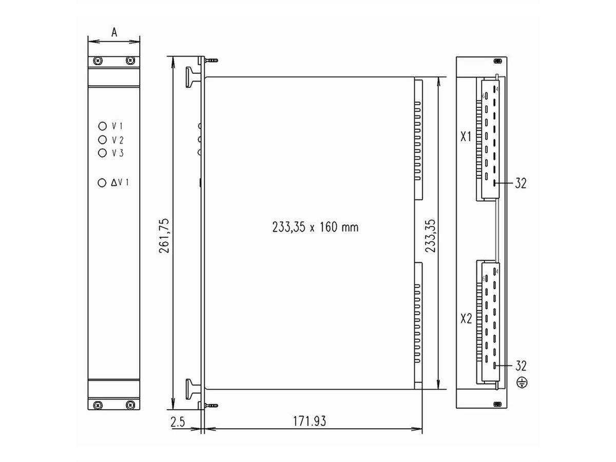 SCHROFF PSU 19" AC/DC pour VMEbus, MPS 022/15, 6 U