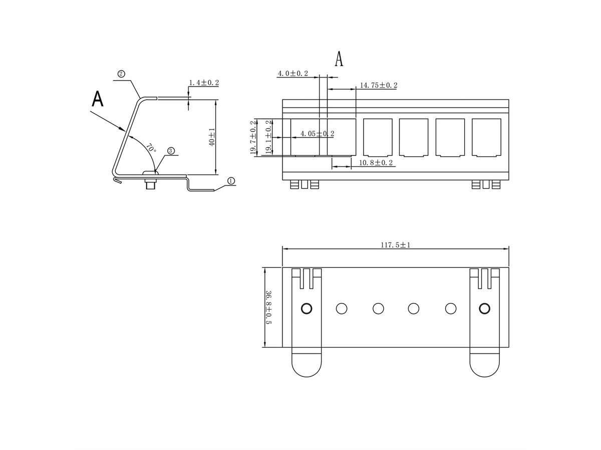 VALUE Hutschienen-Adapter unbestückt, für 6 Keystones