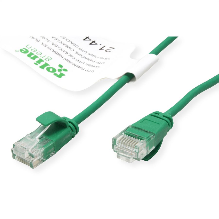 ROLINE GREEN Cordon Data Center UTP Cat.6A (Classe EA), LSOH, slim, vert, 0,15 m