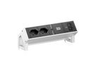 BACHMANN DESK2 2xCH 90° 1xUSB C/C 45W, L=0,2m INOX