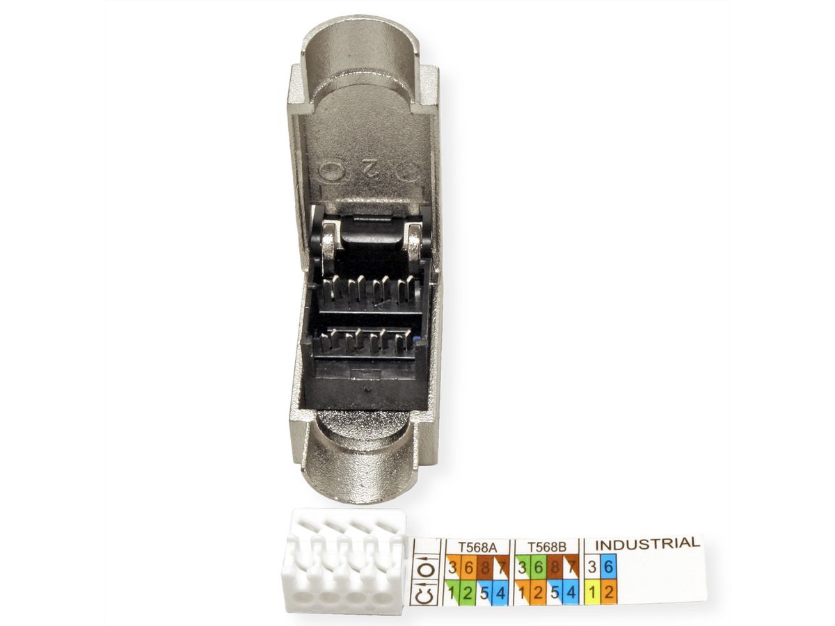 ROLINE feldkonfektionierbarer RJ-45 Stecker Cat.6A (Class EA), STP, silberfarben