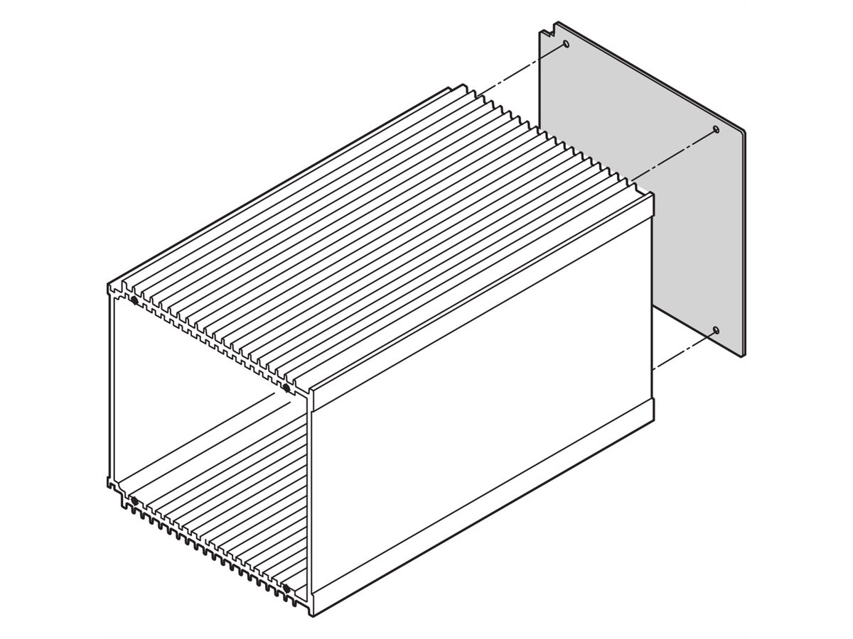 Panneau arrière de l'unité enfichable SCHROFF HF, sans découpe, 3 U, 10 CV