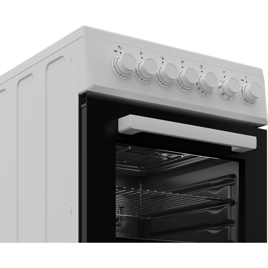 Beko Elektroherd FSM57100GW Elektroherd mit Glaskeramik-Kochfeld