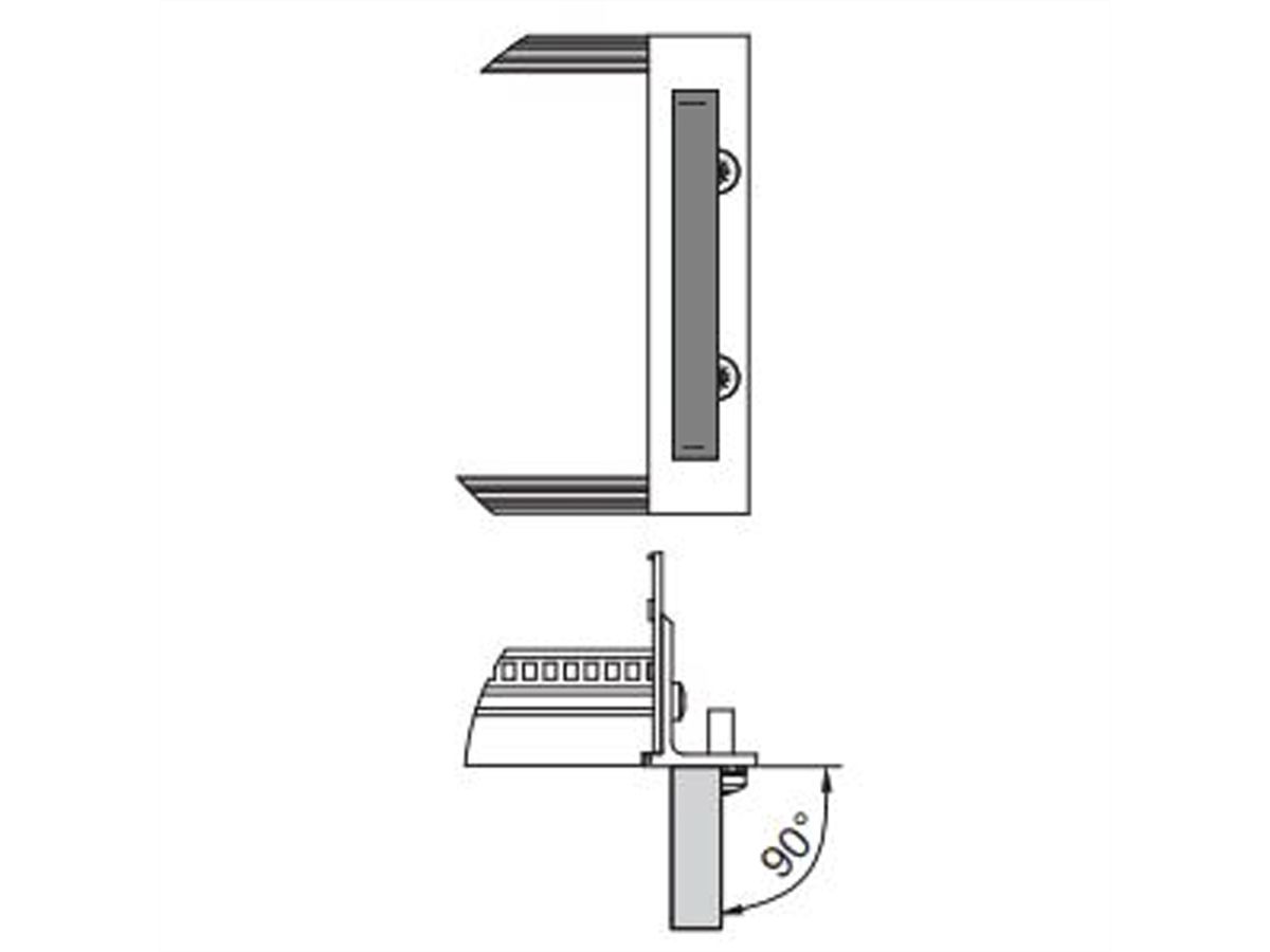 Poignée avant monobloc SCHROFF, largeur 12,2 mm, noir anodisé, 249 mm