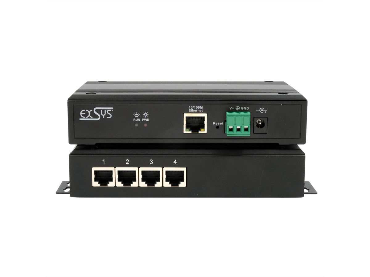 EXSYS EX-61004 Ethernet zu 4 x Seriell RS-232/422/485
