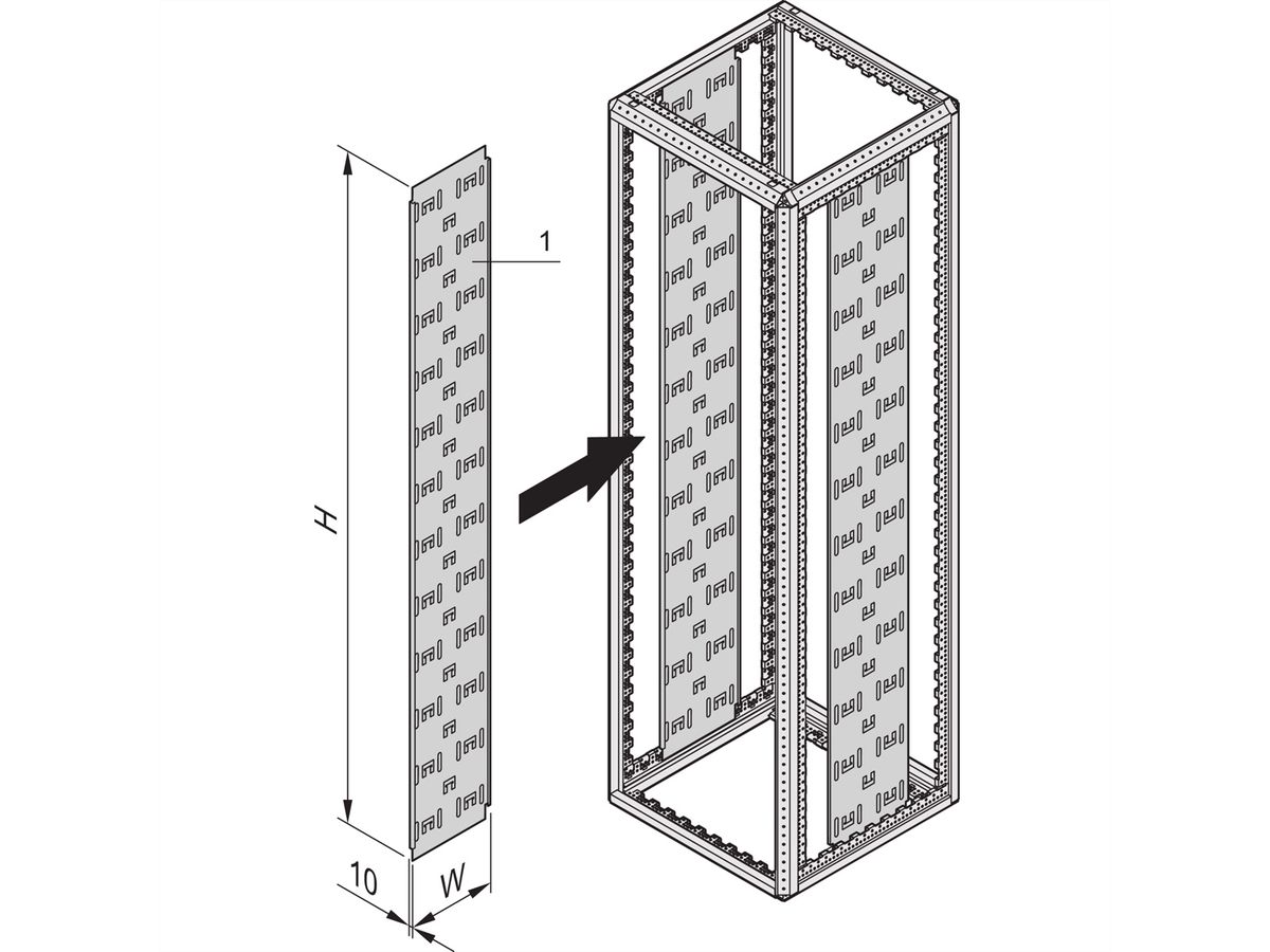 SCHROFF Panneau de câbles Varistar, 2200H 150W
