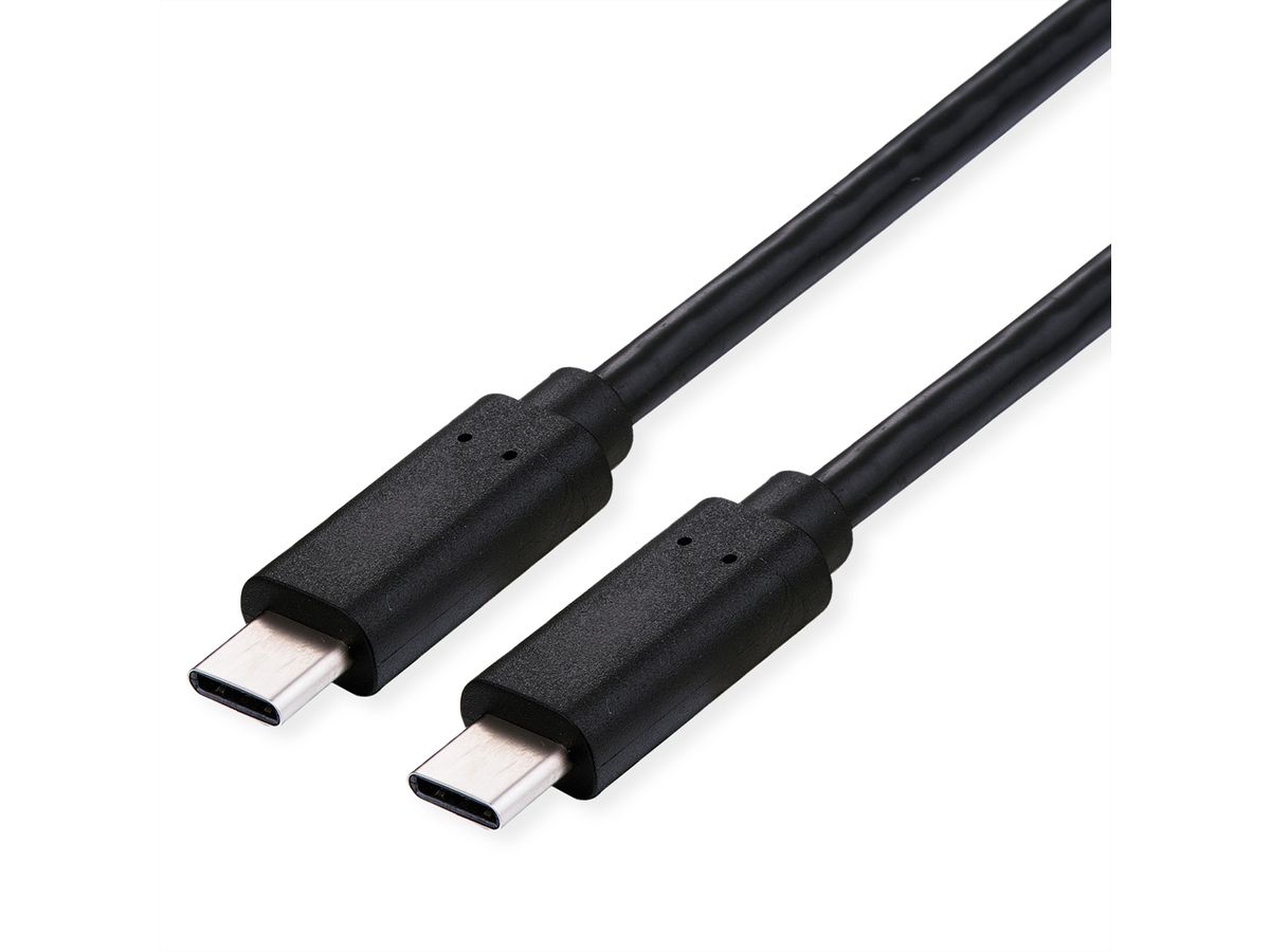 ROLINE USB4 Gen3x2 Kabel, C–C, ST/ST, 40Gbit/s, 240W, schwarz, 0,8 m