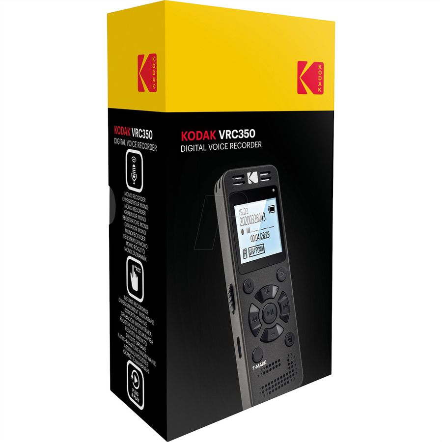 Kodak VRC350 digital voice recorder, 8GB - Grey - Metal