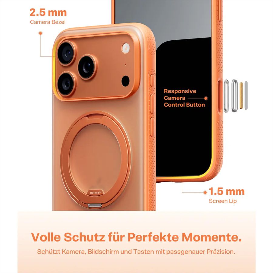 Torras Ostand R Fitness Schutzhülle, iPhone 17 Pro, MagSafe, orange