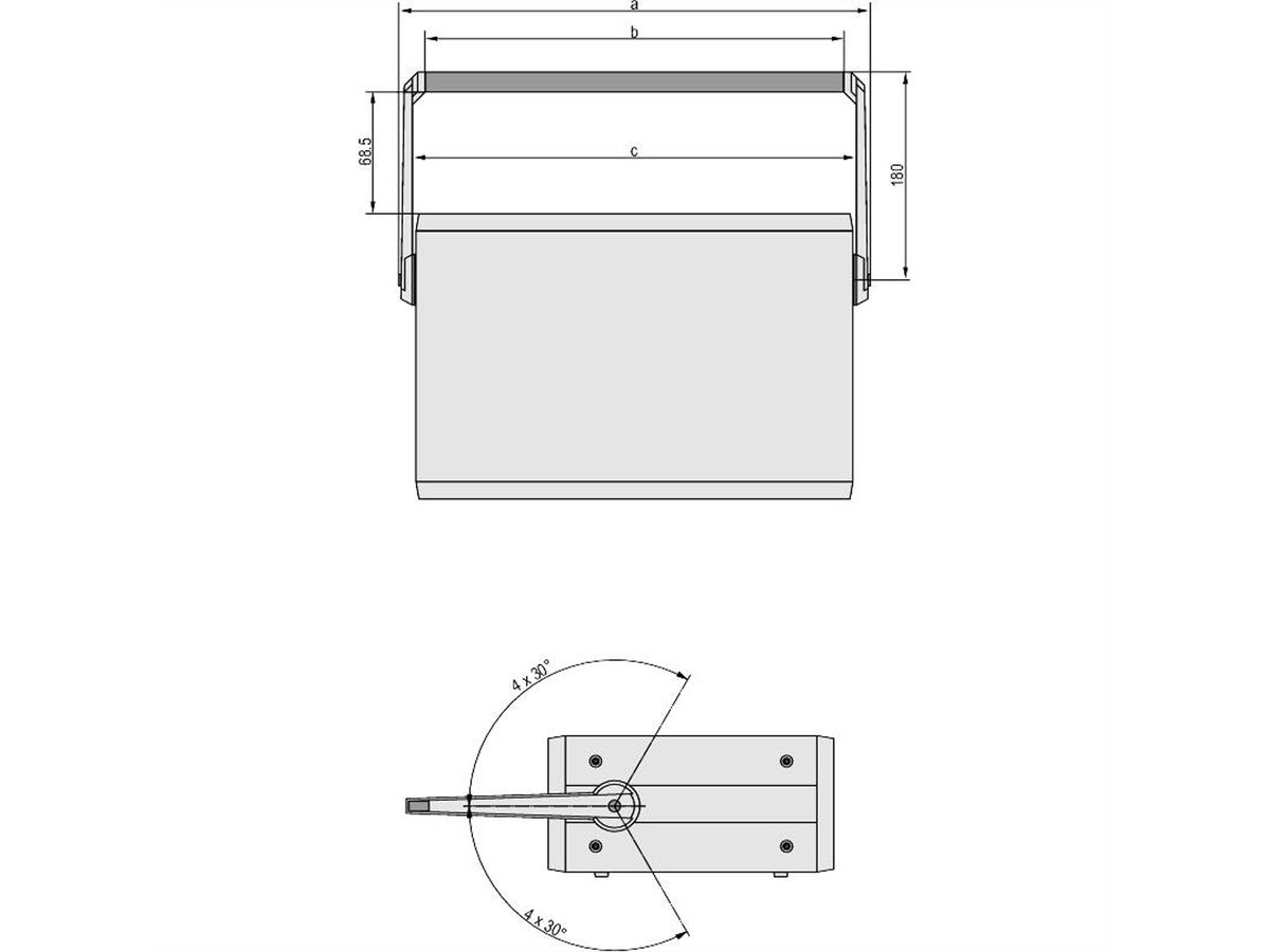 SCHROFF CompacPRO Poignée basculante, 3 + 4 U, 84 CV