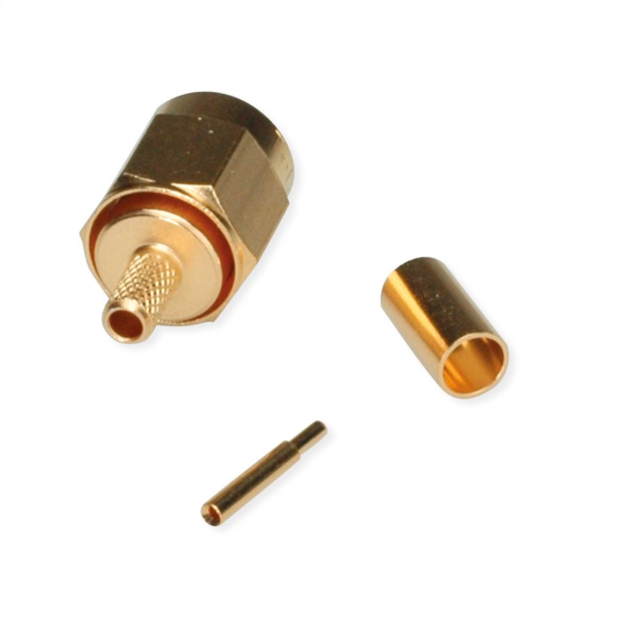 TELEGÄRTNER SMA-Crimpstecker für RG-316/U, vergoldet, Löt-/Crimpanschluss