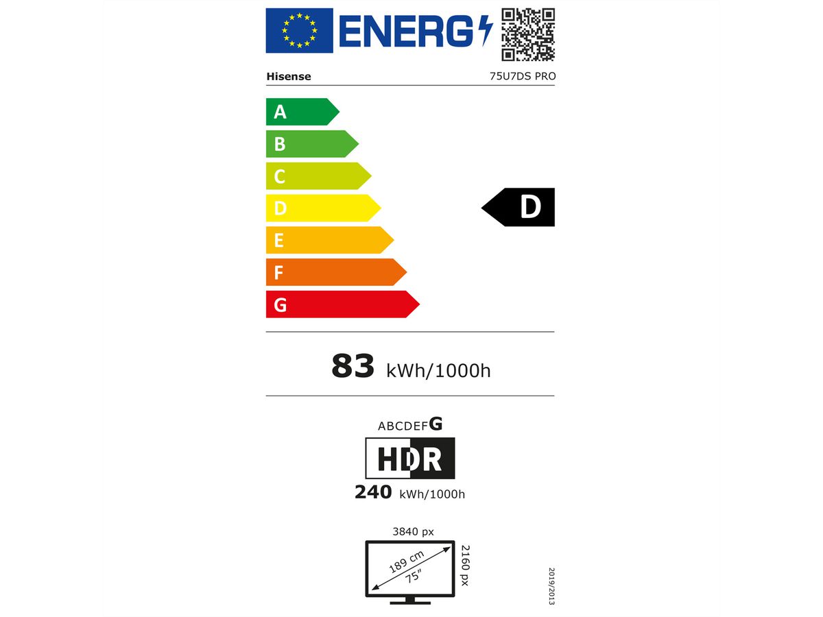 Hisense TV 75U7DS PRO 75", Mini-LED 4K, 165Hz, 3000 Nits