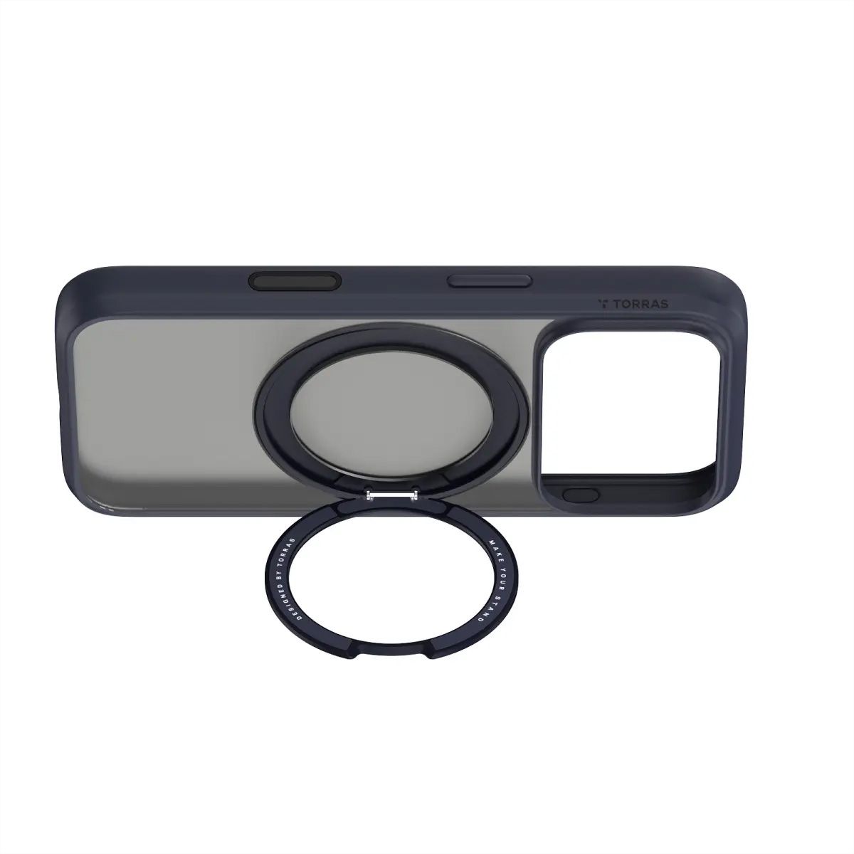 Torras Ostand Spin Softune Case, iPhone 17 Pro Max, MagSafe, noir