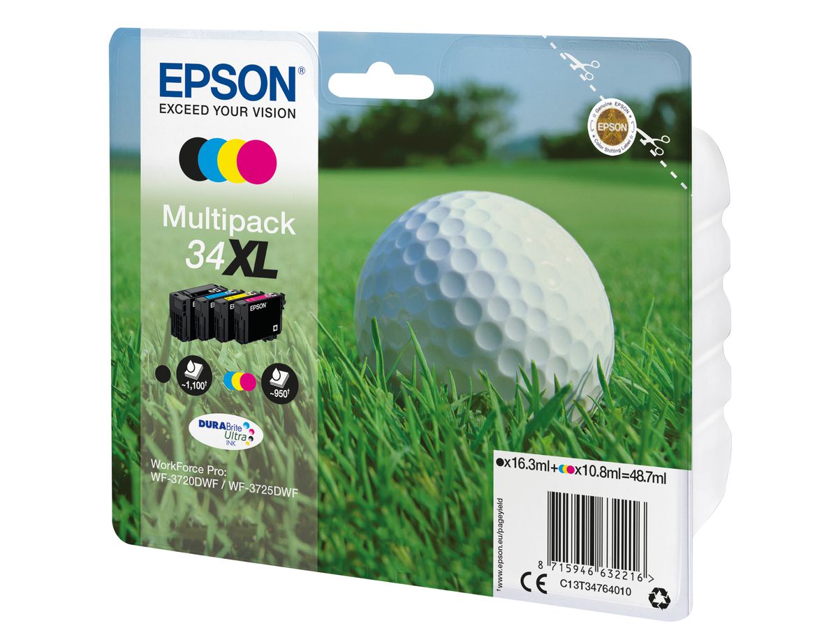 Epson Golf ball Multipack 4-colours 34XL DURABrite Ultra Ink