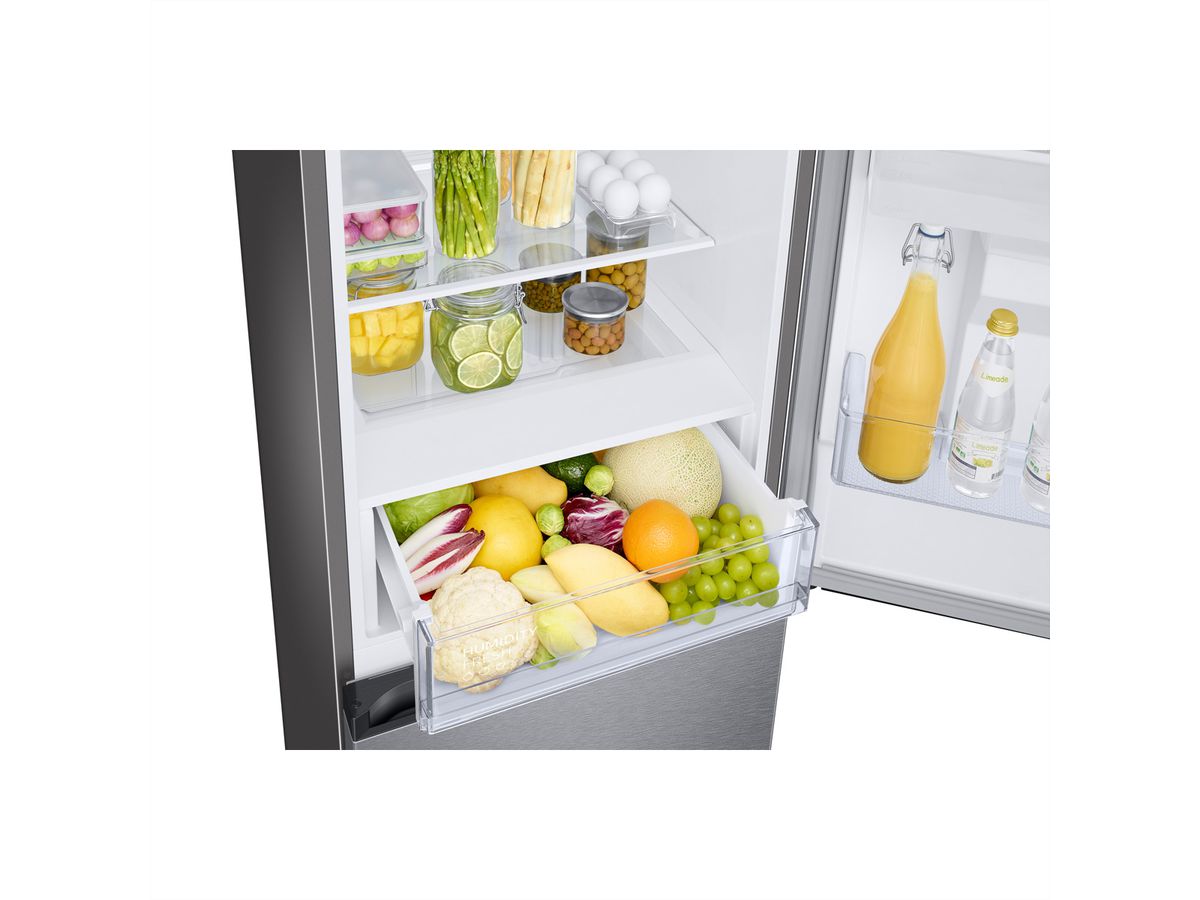 Samsung Kühl-Gefrierkombination RB7300, 341l, Silber mit Griffmulde