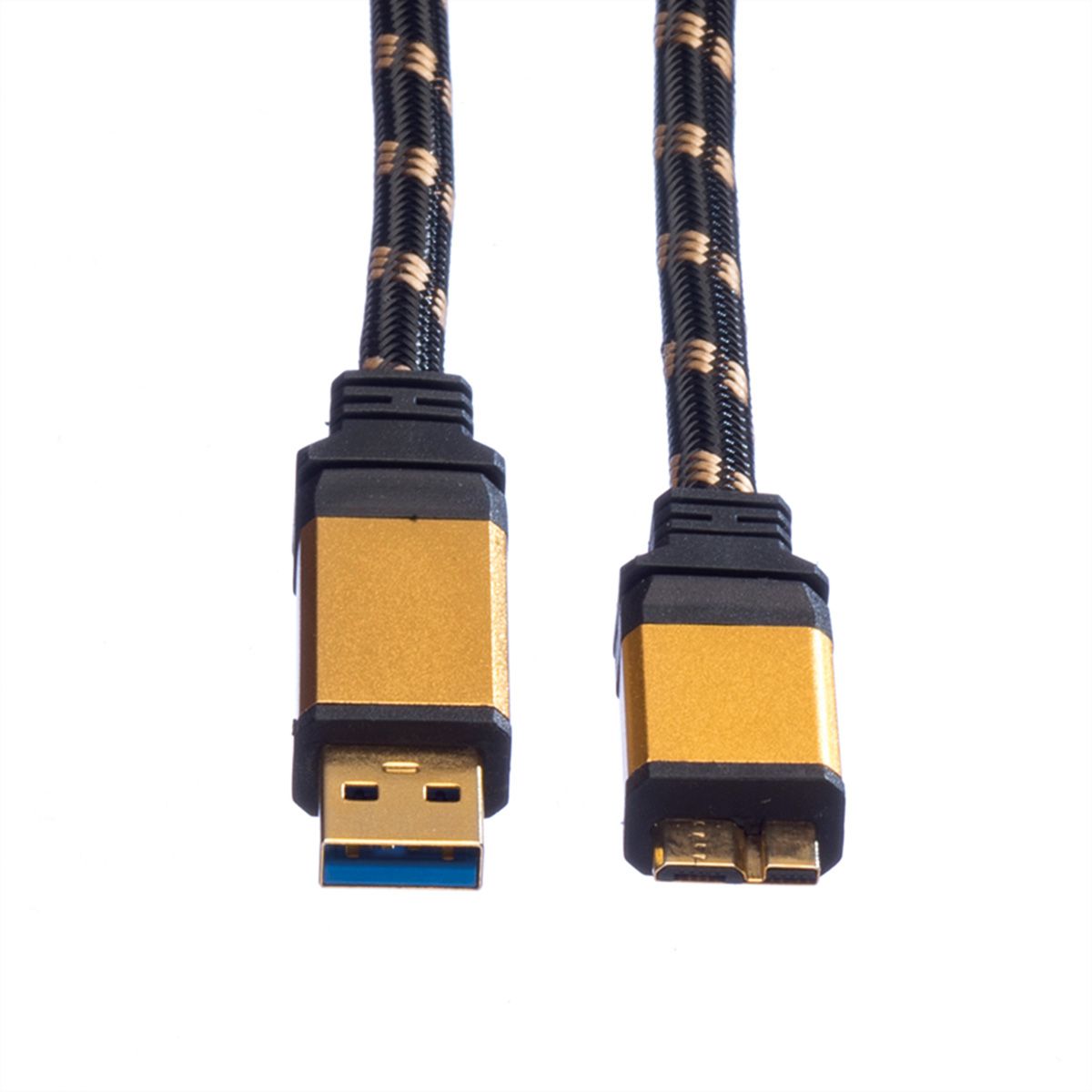 ROLINE GOLD USB 3.2 Gen 1 Kabel, USB A - Micro B, ST/ST, 2 m