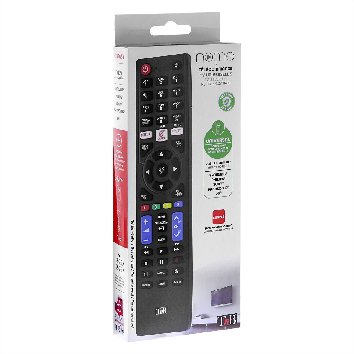 T'nB Universalfernbedienung Panasonic, Philips, LG, Samsung & Sony