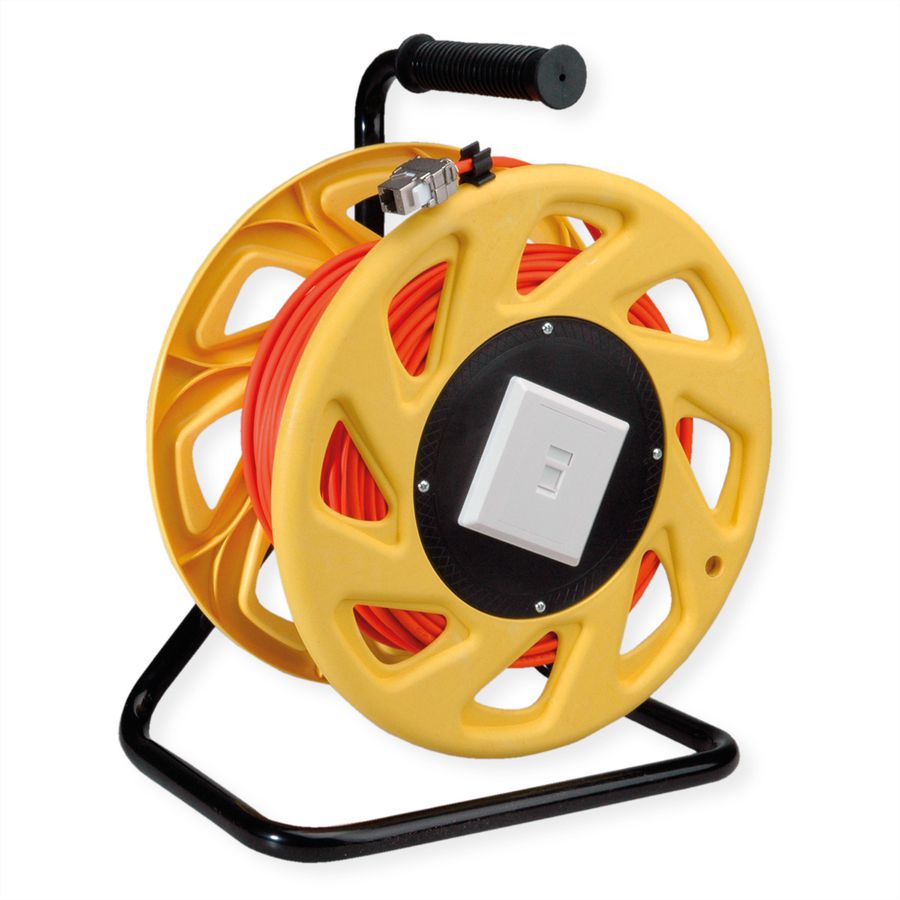 ROLINE RJ-45 Kabeltrommel Cat.6A (Class EA), orange, 60 m