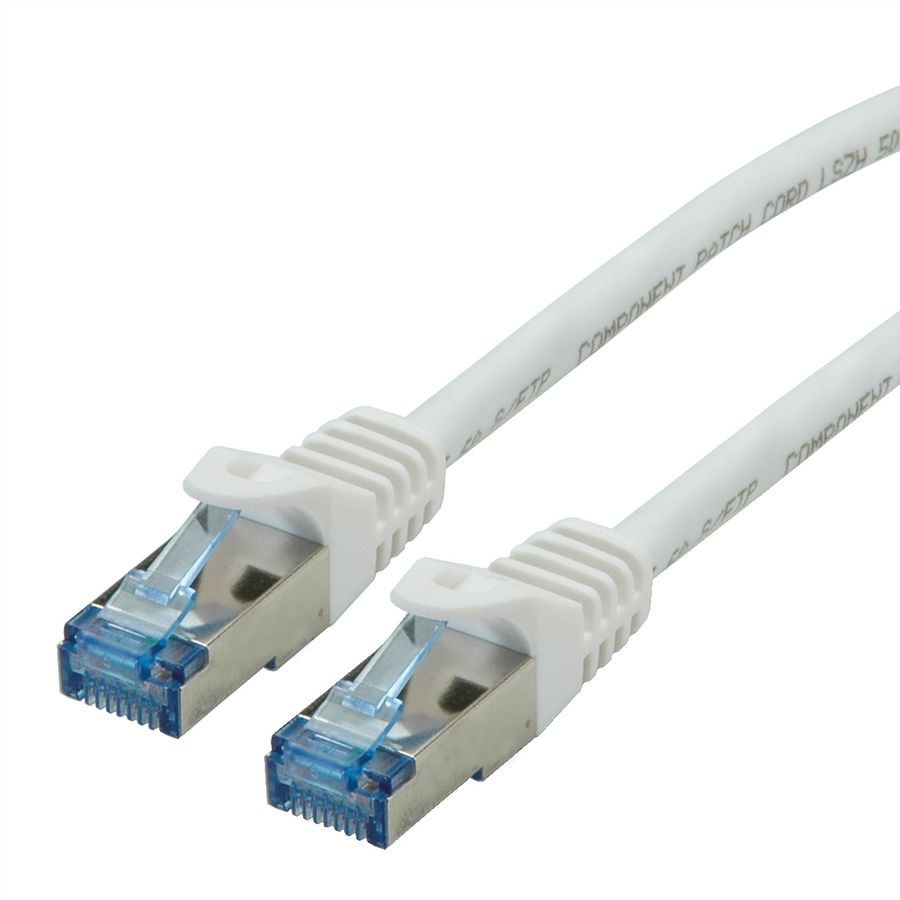 Cordon ROLINE S/FTP(PiMF) Cat.6A / 10 Gigabit, LSOH, Component Level, blanc, 0,3 m