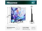 Hisense TV 43A7DS 43", QLED 4K, 60Hz, 300 Nits