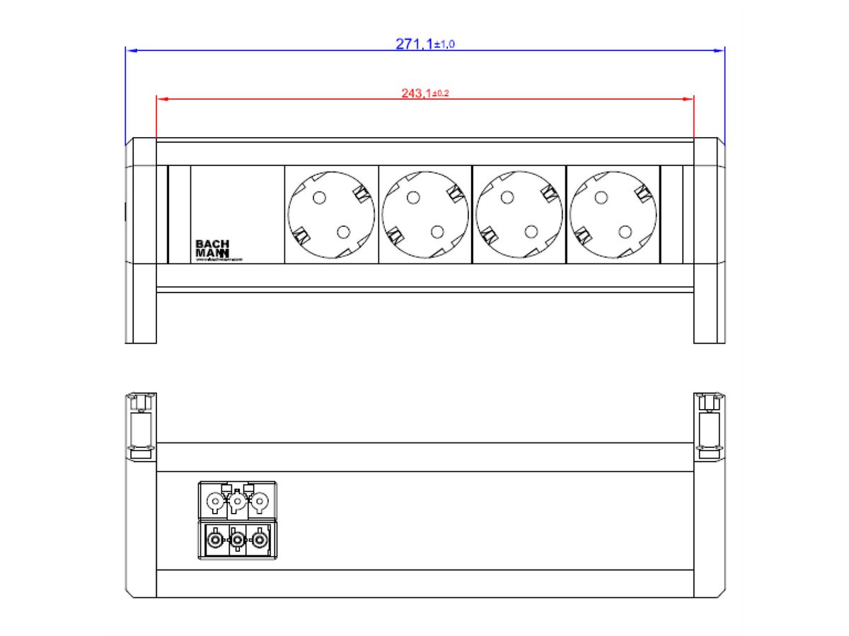 BACHMANN DESK 4x contact de protection