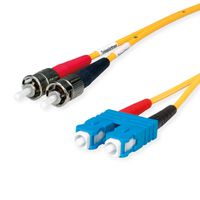 TELEGÄRTNER Câble adaptateur duplex 9/125 OS2, 2x ST mâle, 1x SC duplex mâle, jaune, 5 m