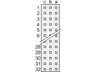 Connecteur SCHROFF de type C, EN 60603, DIN 41612, femelle, 64 contacts, wire-wrap, 13 mm