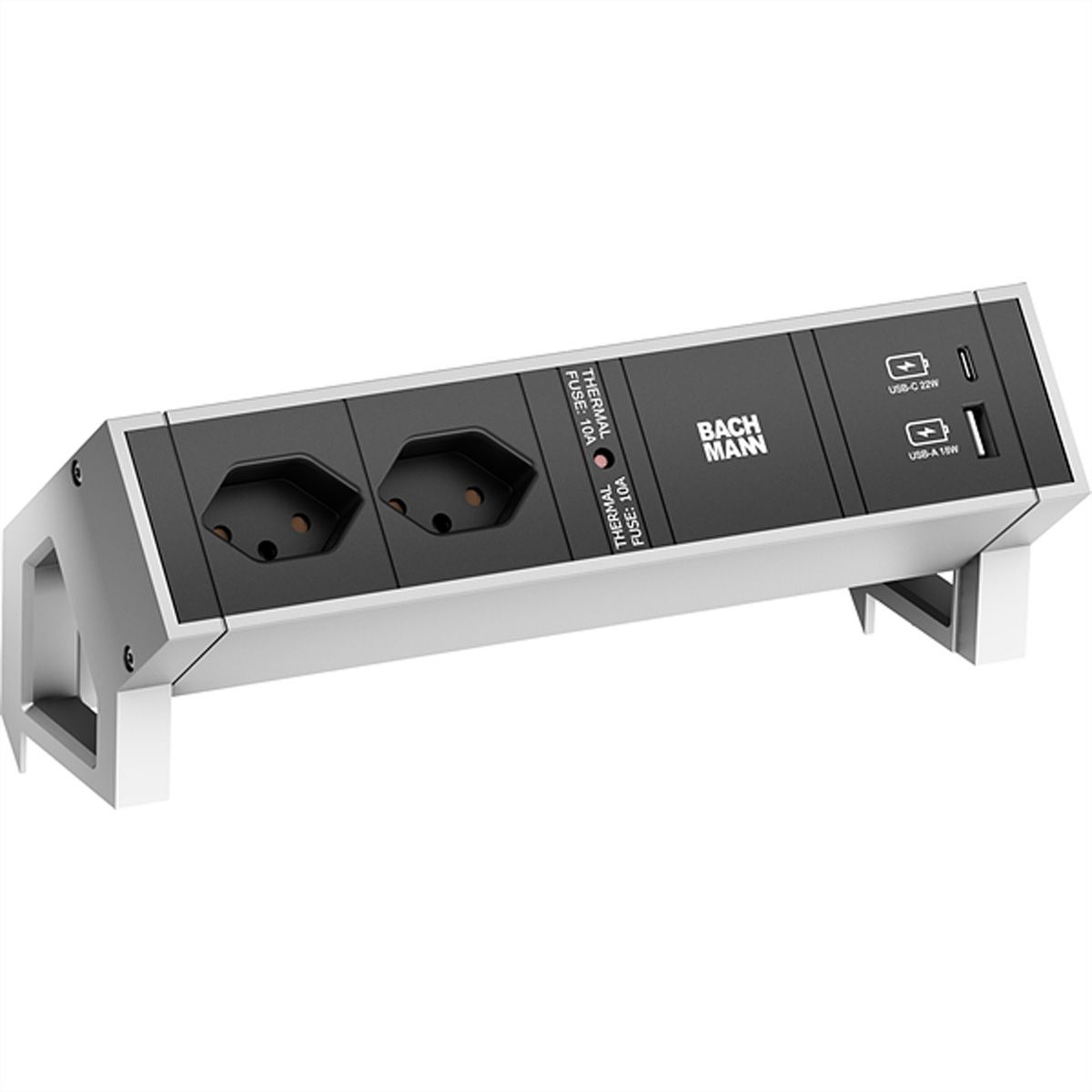 BACHMANN DESK2 2xCH 1xUSB A/C 22W, SUISSE