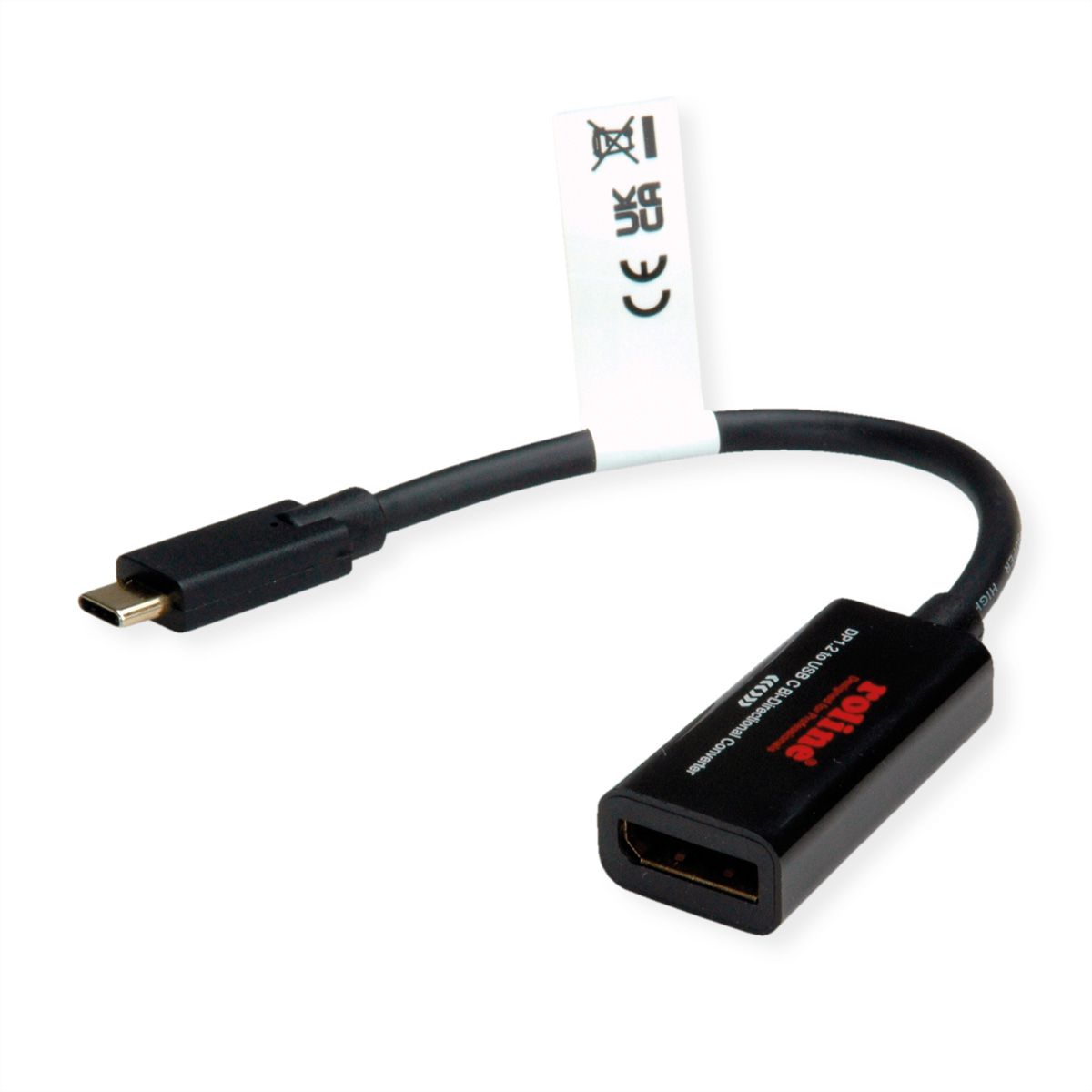 ROLINE Kabel-Adapter USB-C - DisplayPort, v1.2, bidirektional, ST/BU, 0,2 m