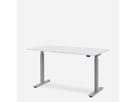 WRK21 Bureau Smart 100 x 60 cm, Hauteur réglable, Blanc uni / Gris