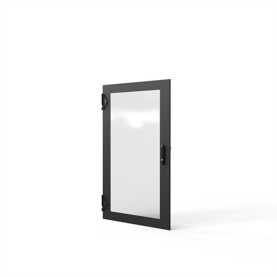 SCHROFF Porte en verre 1200H 800 IP55 fermeture 3 points RAL7021