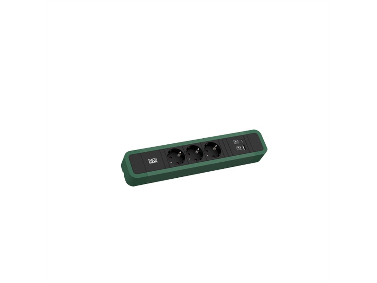 BACHMANN PRIMO 2 3xCEE7/3 1xUSB A/C 22W 2,0m CEE7/7 RAL6028