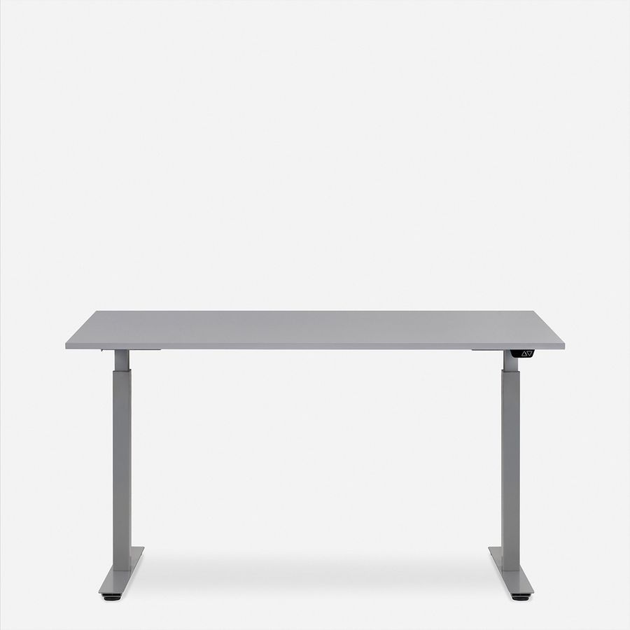 WRK21 Schreibtisch Smart 120 x 80 cm, Höhenverstellbar, Grau Uni / Grau