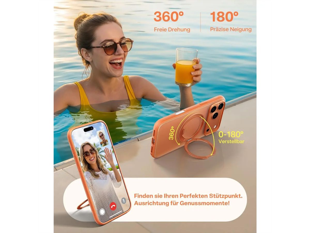 Torras UPRO Ostand Pro Case, iPhone 17 Pro, Magsafe, orange
