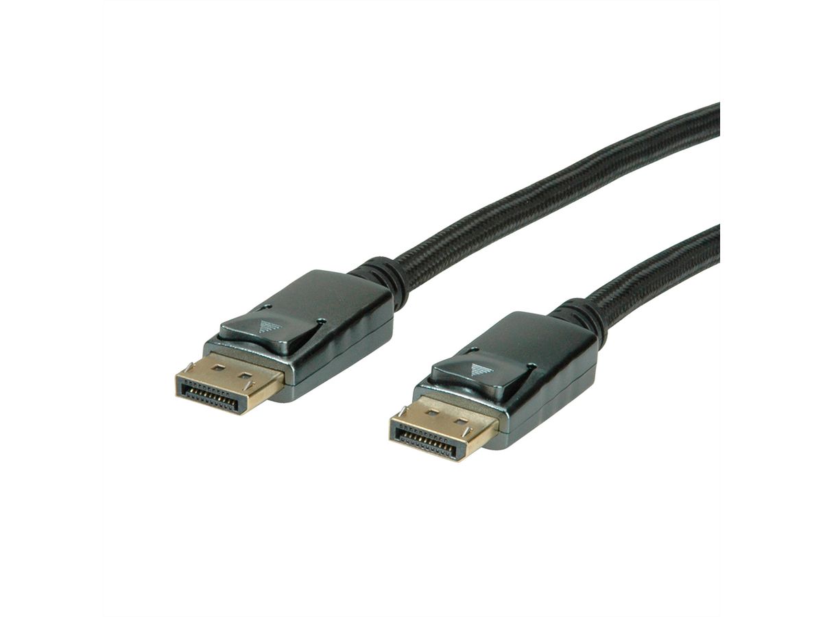ROLINE DisplayPort Kabel, DP-DP, v1.2, ST - ST, schwarz-metallic, 1,5 m