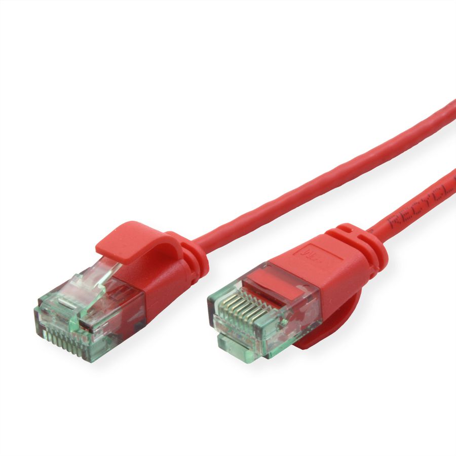 ROLINE RM Cordon Data Center UTP Cat.6A (Classe EA), slim, rouge, 2 m