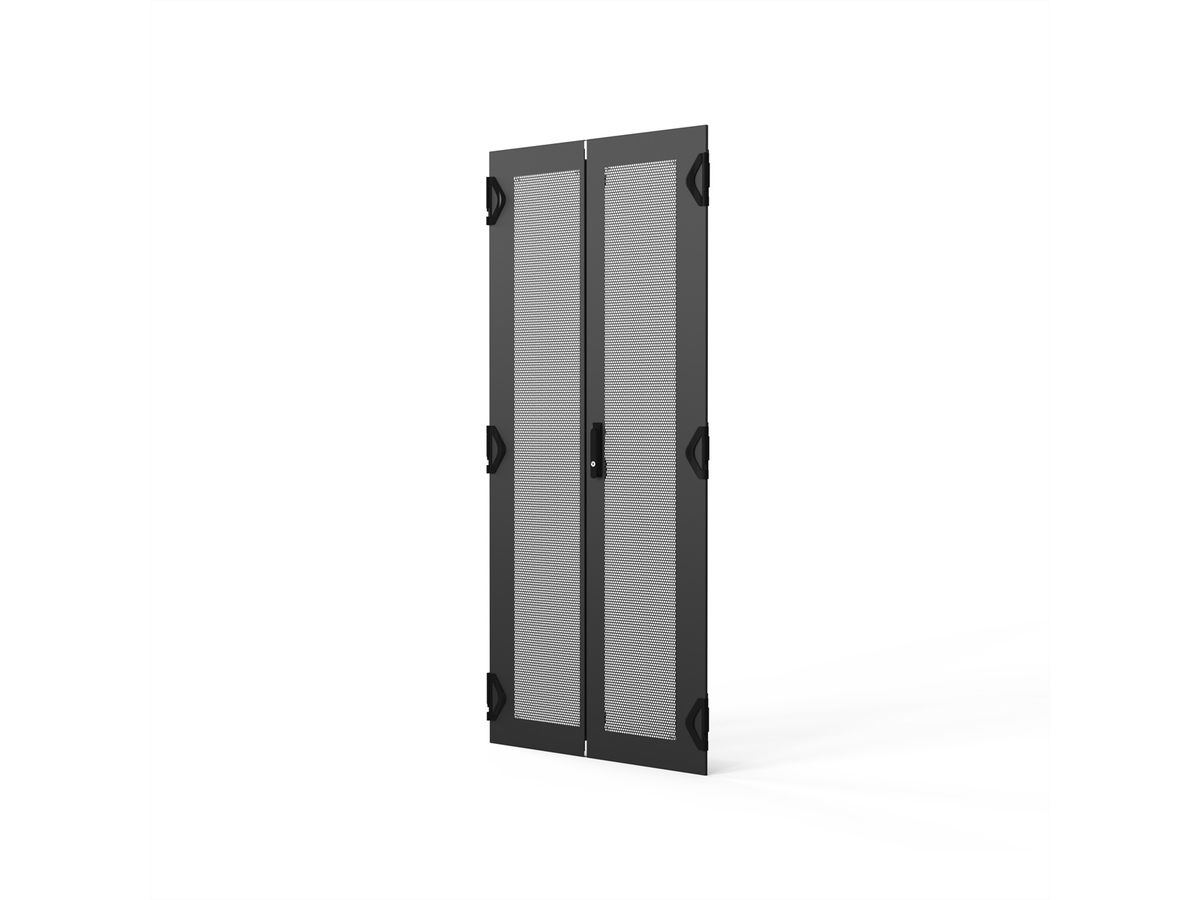 SCHROFF Porte double 1800H 800L PERF.RAL7021