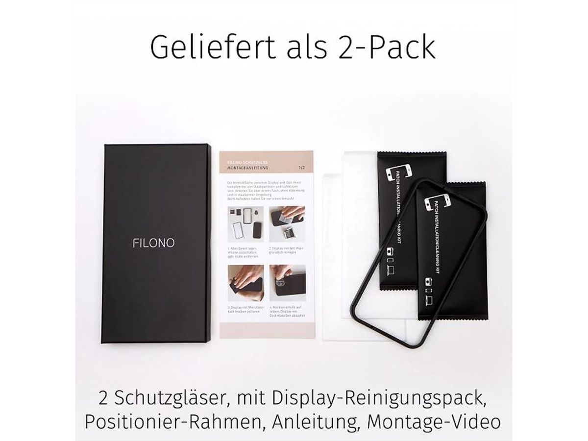 Filono Seamless Glass Ultra, iPhone 16 Pro Max, 2 Stück