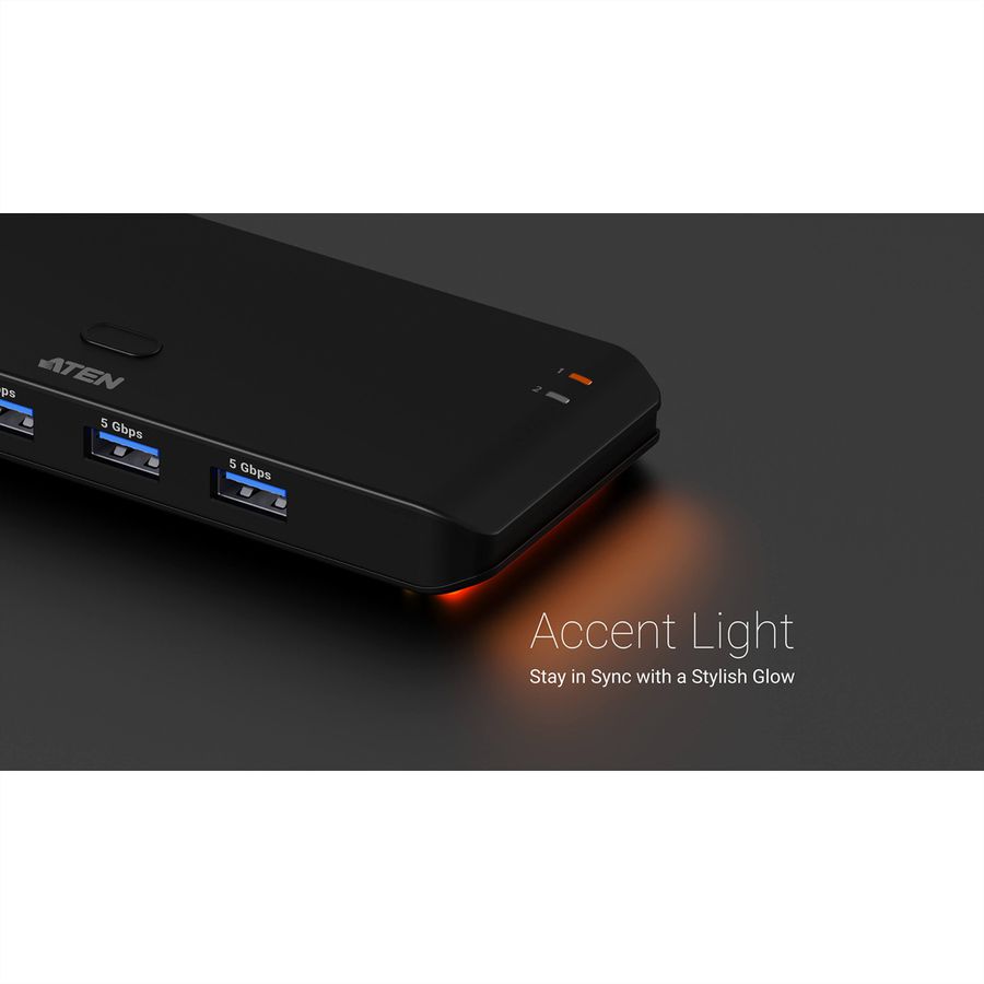 ATEN US5324 2x4-Port USB  Sharing Switch, USB 3.2 Gen 1 Peripheral Sharing Switch