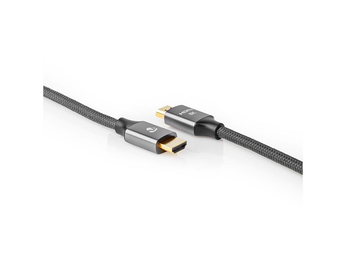 Nedis Câble HDMI 8K avec, M/M, gris, 2m