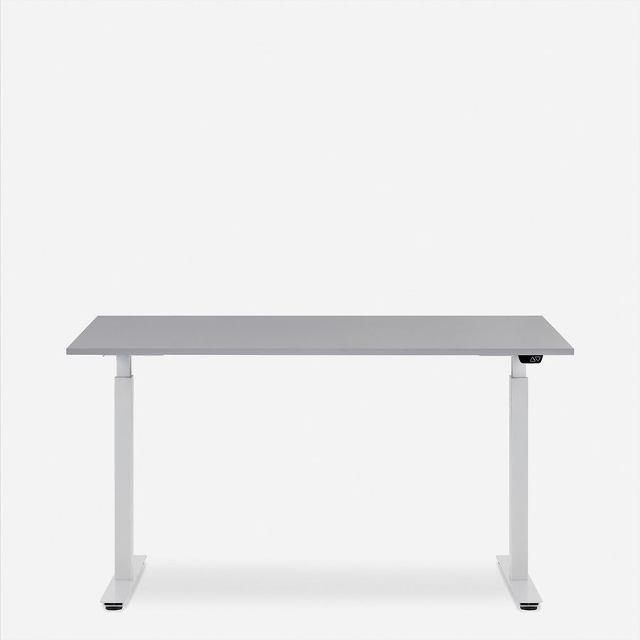 WRK21 Schreibtisch Smart 160 x 80 cm, Höhenverstellbar, Grau Uni / Weiss